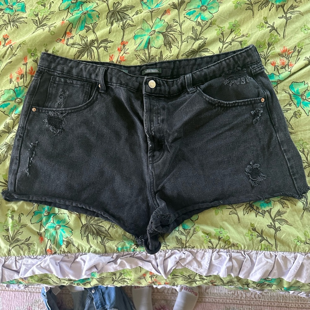 Women's Black Denim Shorts